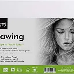 BRUSTRO Artist's Drawing Paper | 200 GSM | Size (Small) 10 cm X 14 cm - 100 Sheets | Ideal for Coloring, Sketching, Professional Art, Craft, Dry Media, Graphite, Charcoal, Pastels, Color Pencils-picture-43