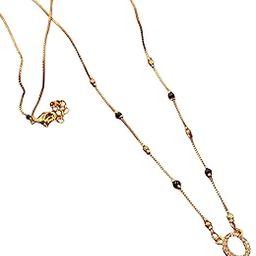 Micro Gold Polish Mangalsutra and American Diamond Pendant Short 18 Inch for Women, Gift for Wedding, Anniversari, Special Occasion-image-89