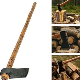 Agrojen 2 KG Handmade Axe with Wooden Handle Kulhadi for Tree Cutting Gardening and Agricultural Tool Made with High Carbon Steel-picture-22
