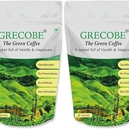 Grecobe Pure Green Coffee Beans Extract sachets(powder)| 25 Sachets per Pouch | Decaffeinated, Additive-Free, Rich in Antioxidants (Pack of 2)-image-73