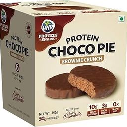 HYP- Protein Choco Pie, Brownie Crunch (6x50 g) | 10 g Protein per Pie | High Protein, High Fiber | Protein Pies Sweetened with Dates | Coated with Dark Chocolate | High Protein Snacks-picture-16