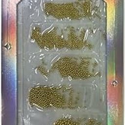 Metal Nail Steel Ball 0.6MM 0.8MM and 1.0MM Nails Accessories Nail Caviar Metal Bead Mini Steel Ball (Gold)-28