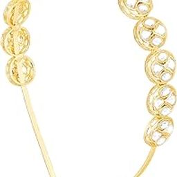 Gold Plated White Kundan Studded Ethnic Hair Band Fashion Jewellery for Women & Girls-image-38