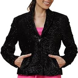 Women Black Solid Casual Crop Coat-image-45