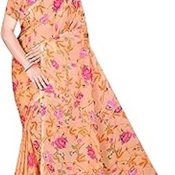 Fashion Women’s Georgette Floral Printed Saree with Blouse Piece, Saree for Women, Sarees for Traditional Look (Unstitched Blouse Piece, 1016)-image-30