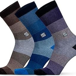 Men's Cotton Full Length Socks, Long Calf Length Socks, Office Crew Premium Cotton Socks, Cool Broad Stripe Pattern Breathable Formal Socks for Daily, Running - Euphoria-image-21