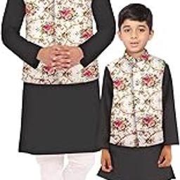 Os mens kurta pyjama with nerhu jacket combination of baap-beta & father and son's | 100% cotton kurta pyjama | Nerhu jacket satin material-image-28