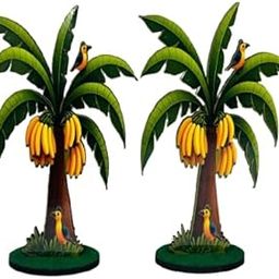 Decorative Banana Tree with Stand, Medium Size, Set of 2, Tropical Design-28