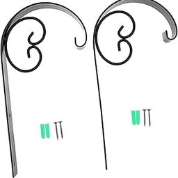 BUTIFULSIC 2 Pack Iron Flower Pot Holder Wall-Mounted Plant Hanger Bracket Durable for Home Decor Black-image-80