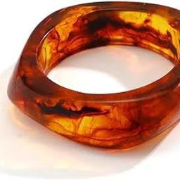 Ethereal Amber Resin Square Bangle - Handcrafted Gradient Color Cuff Bracelet for Women | Adjustable | Valentine's Day Gifts-image-7