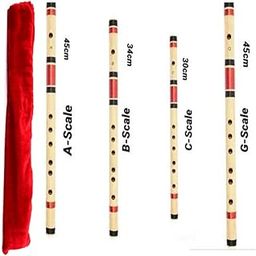 Set of A-Scale, B-Scale, C-Scale & G-Scale Bamboo Flute With Bag Red Bamboo Flute-3