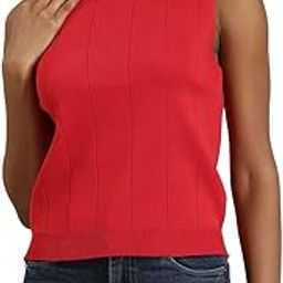 Women's Western Style Acrylic Knit-Rib Sleeveless High Neck Crop Top (One Size Fit S-M-L) (Bust Size 30-38 Inch)-image-15