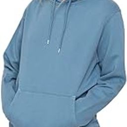 Women's Cotton Fleece Regular Fit Hooded Neck Plain Hoodie Teal Blue-image-2