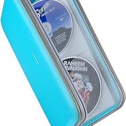 Wismart 70 Capacity Heavy Duty CD DVD Blu-ray Media Case Storage Holder Organizer Wallet (SkyBlue)-image-22