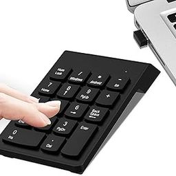 Wireless Numeric Keypad 18 Keys Portable Number Numpad with 2.4G Mini USB Receiver for Laptop Notebook, Desktop, Surface Pro, PC - Black-29