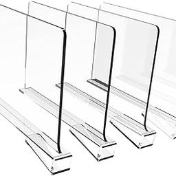 HEAVENGLOW Transparent Closet Organizer Divider Shelf Separator 4Pcs Multifunctional-image-23