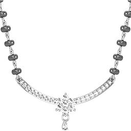 18k (750) White Gold and Diamond Mangalsutra for Women-image-59