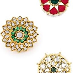 Set Of 3 Wedding Collection Adjustable Finger Rings For Women-ZPFK11488-image-90