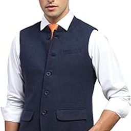 monte carlo Men's Nehru Jacket | Sleeveless Regular Fit Waistcoat | Button Closure | Mandarin Collar| Elegant Ethnic Wear Waistcoat for Men-picture-27