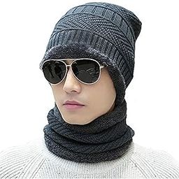 Kandid Wool Winter Cap & Beanie Muffler Set for Men & Women | Soft Grey Wool Winter Hat & Scarf | Warm Unisex Beanie & Muffler for Cold Days | Stylish Headwear for Gym, Casual & Outdoor Activities-15