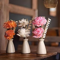 Iris Home Fragrances Botonical Trio Ceramic Gift Box with Dry Flowers in a Wooden Box- 520g,Fine-Living Fragrance/Home Decor.-45