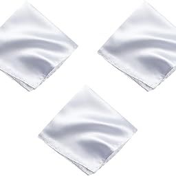 Satin Pocket Square for Men, Wedding Handkerchief for Suits, Blazers & Tuxedo, Men's Pocket Square Combo (Pack of 3) (White)-picture-16