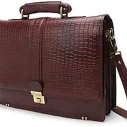 Red Cherry Genuine Leather 15.5 inch Office Bag With Amiet Lock-12