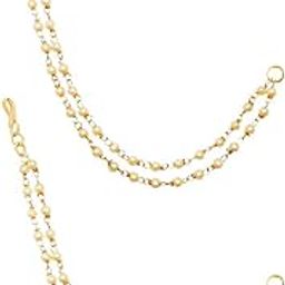 Kaan Chain Golden White Pearl 1/2 / 3 line Earchain Traditional Champaswaralu Gold Long Bridal Wedding Kan Chain jewellery for Women & Girls-53