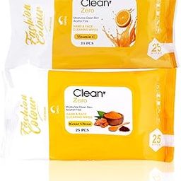 Fashion Colour Platinum Clean It Zero Hand and Face Cleaning Wipes 25N Each | Wet Wipes for Face | Hydrating,Refreshing, Soothing | (Kesar Ubtan & Vitamin C-PO2)-30
