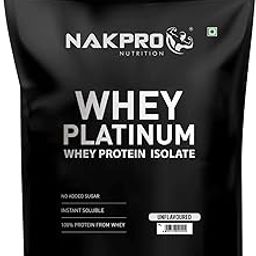 NAKPRO Platinum Whey Protein Isolate 90%, 1kg Unflavoured | 31g Protein, Trustified Certified & No Adulteration | Fast Absorbing Whey Protein Powder-30