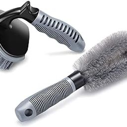 2 Pcs Brush Tire Cleaning Brush Brush for Cleaning Car Wheel Hub Wheel Tire Rim Scrub Brush Hub Clean Wash Useful Brush Car Truck Motorcycle Bike Washing Cleaning Tool-image-32
