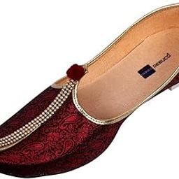 Men's Traditional Wedding and Sherwani Jutti/Mojari (Red)-image-93
