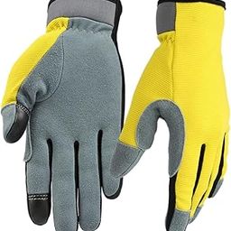 BESPORTBLE Flexible Touch Gloves Genuine Leather Palm Warm Touchscreen Gloves for Mechanics Gardening DIY Reinforced Patch (l Grey)-image-45