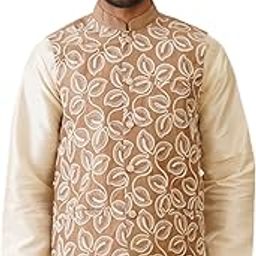 Men's Embroidered Nehru Jacket-image-99