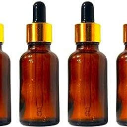 VOW 10ML Amber Empty Glass Dropper Bottles, Golden Sleeve, Black Rubber Teat, Leakproof, Travel For Oil, Perfume, Serum, Cosmetic_Pack of 4-image-58