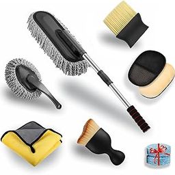 Readaeer 6PCS Microfiber Car Duster Kit - Interior & Exterior Car Cleaning Detailing Tool Scratch & Lint Free, Pollen Removing Extendable Long Handle Duster for Car & Motorcycle car Accessories-picture-15