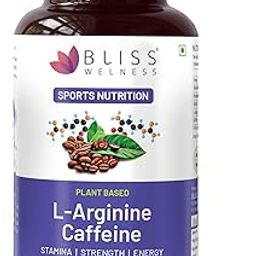Bliss Welness Plant Based L-Arginine Supplement 1300mg With Caffeine | Pre & Post Workout Supplement - 60 Veg Tablets-image-5