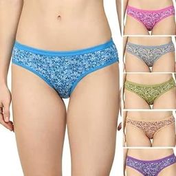 Women's Printed Cotton Brief Underwear Outer Elastic Hipster Panties Innerwear for Ladies & Girls Pack of 6-picture-3