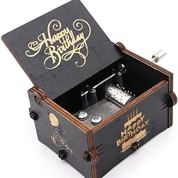 EITHEO Wooden Uniq Carved Hand Crank Happy-Birthday-Black Theme Music Box-image-20