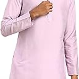 Mens Kurta, Cotton Blend Solid Dyed Mandarin Collar Long Sleeves, Lavender Ethnic Wear for Men-image-43