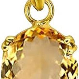 Natural Citrine/Sunehla 3.25 Ratti to 10.25 Ratti or 3 Carat to 9.5 Carat Astrological Certified Gemstone Panchdhatu/5 Metals 22k Gold Plated Pendant for Men & Women -nfba1-8