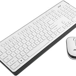 Acer Wireless Keyboard & Mouse Combo with Attractive Durable Design, 2.4GHz Nano Receiver, 10m Range, Indian Rupee Key Code, 1600 DPI, 10M Keystrokes Life for Microsoft Windows and Mac OS(White/Grey)-19