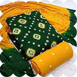 Pure Rayon With Hand Bandhej Unstitched Salwar Suits Kurta Set Dress Material With Dupatta, Bandhani Dress Material For Women-picture-40