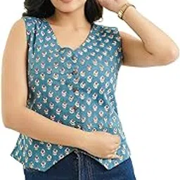goodhand Pure Cotton Woven Floral Printed Straight Top for Women – Breathable, Lightweight & Stylish Everyday Wear with Elegant Floral Prints for Work, Casual Outings-picture-1