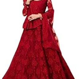 womens Silk Semi-stitched lehenga choli(Nir Fashion_Free Size_Red)-image-13