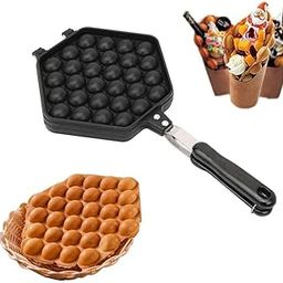 bosig® Egg Waffle Maker, Aluminum Alloy Non-stick Hong Kong Egg Waffler Pan DIY Eggettes Pan Egg Bubble Cake Baking Mold Plate for Restaurant Breakfast Snacks,Gas Stove Top Safety in Under 5 Minutes-28
