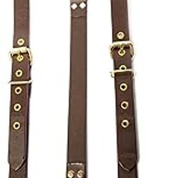 Leather Suspenders for Men heavy duty Adjustable Back Y Design Dress Up Personalized Brown leather suspenders for men-image-16