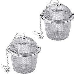 2 Pack 304 Stainless Steel Tea Strainer Tea Infuser Ball for Loose Tea Spice Infuser with Extended Chain Hook to Brew Loose Leaf Tea Spices Seasonings-image-91