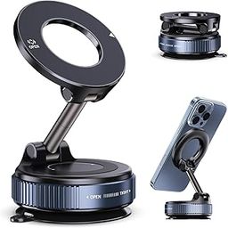 ZedGear 360° Magnetic Car Mobile Holder for Dashboard Vacuum Suction Phone Holder Mount Hand Free Magnetic Cell Phone Stand with Strong Grip Shockproof Suction Cup for Car Gym Office Table - Black-9