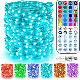 BrizLabs Christmas Fairy String Lights, 33ft 100 LED Color Changing Christmas Fairy Lights with Remote Timer, USB Rainbow Xmas Light RGB Twinkle Light for Xmas Halloween Easter Party Wedding Decor-9
